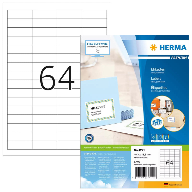 Herma Labels 4271 White 48,3 X 16,9MM