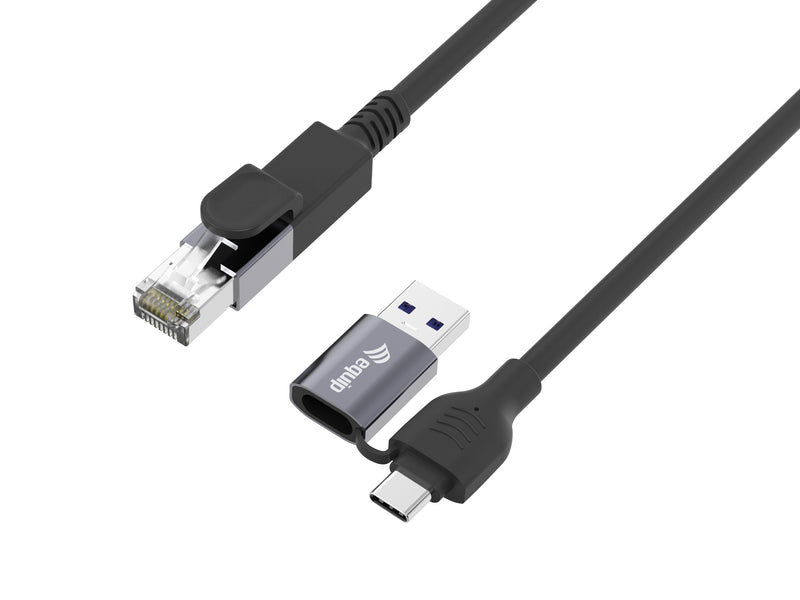 Equip Adapter Gigabit USB-C + A-RJ45 M/M 5.00M Black