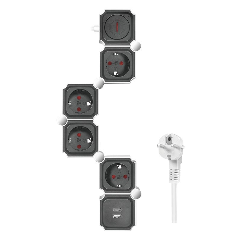 Logilink Power Strip Plugs 4VÍAS , 4XCEE 7/3 + 2x USB-A, 1,5M