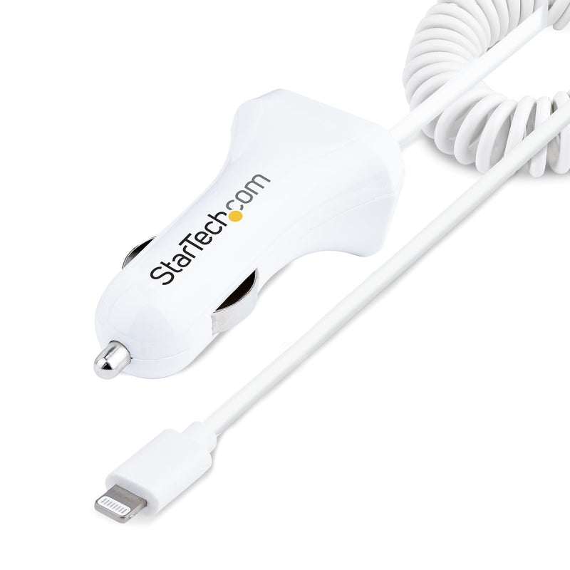StarTech Car Charger With Cable Rizado Lightning, 1M 12W White