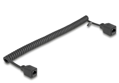 Delock RJ45 Cable Espiral Connector Female a Female CAT.5E UTP 0,5M Up To 1M Black — image 1
