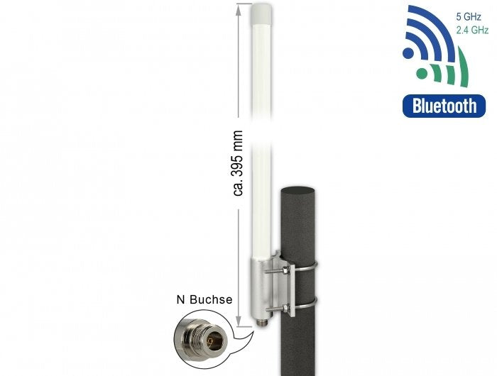 Delock WLAN Double Band AC / Ax / a / B / G / N Antenna N 6.2 - 8.0 dBi 39.5CM