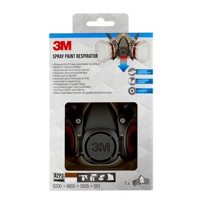 3M Mask Media Cara - Filters Reemplazables Incluidos - Vapores Organicos - Reutilizable - Grey — image 1