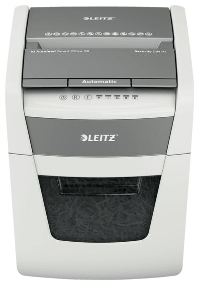 Paper Shredder Iq Auto + Peque a Office 50 P4 Autoalimentaci N White — image 1