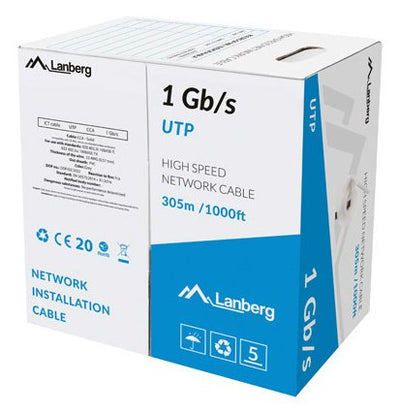 Lanberg Bobina Cable RJ45 CAT.6 UTP AWG23 305M Grey LCU6-10CC-0305-S — image 1