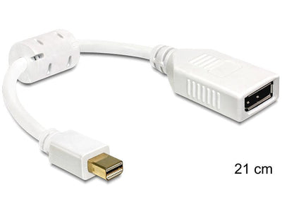 Delock Adapter Mini DisplayPort 1.2 Male DisplayPort Female 4K White — image 1