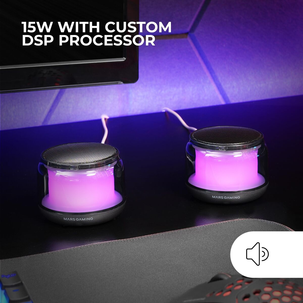 Mars Gaming Portable Bluetooth Speakers Mars Gaming Msaura Black 15 W 4 W