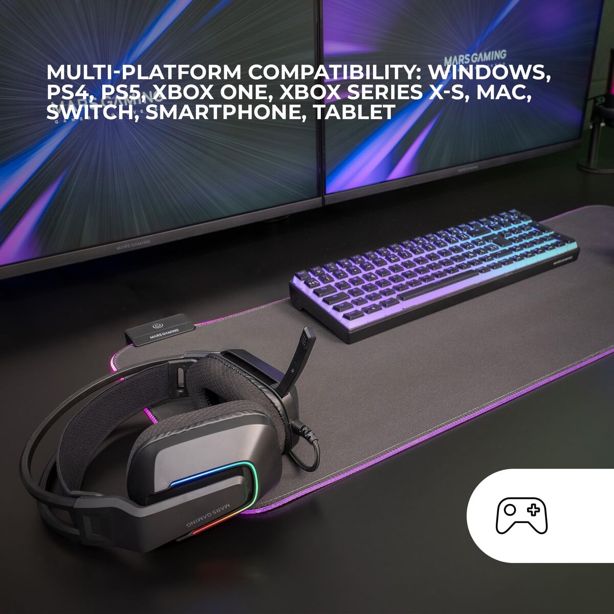 Mars Gaming Headphones Mars Gaming Mhstrike Black Multicolour