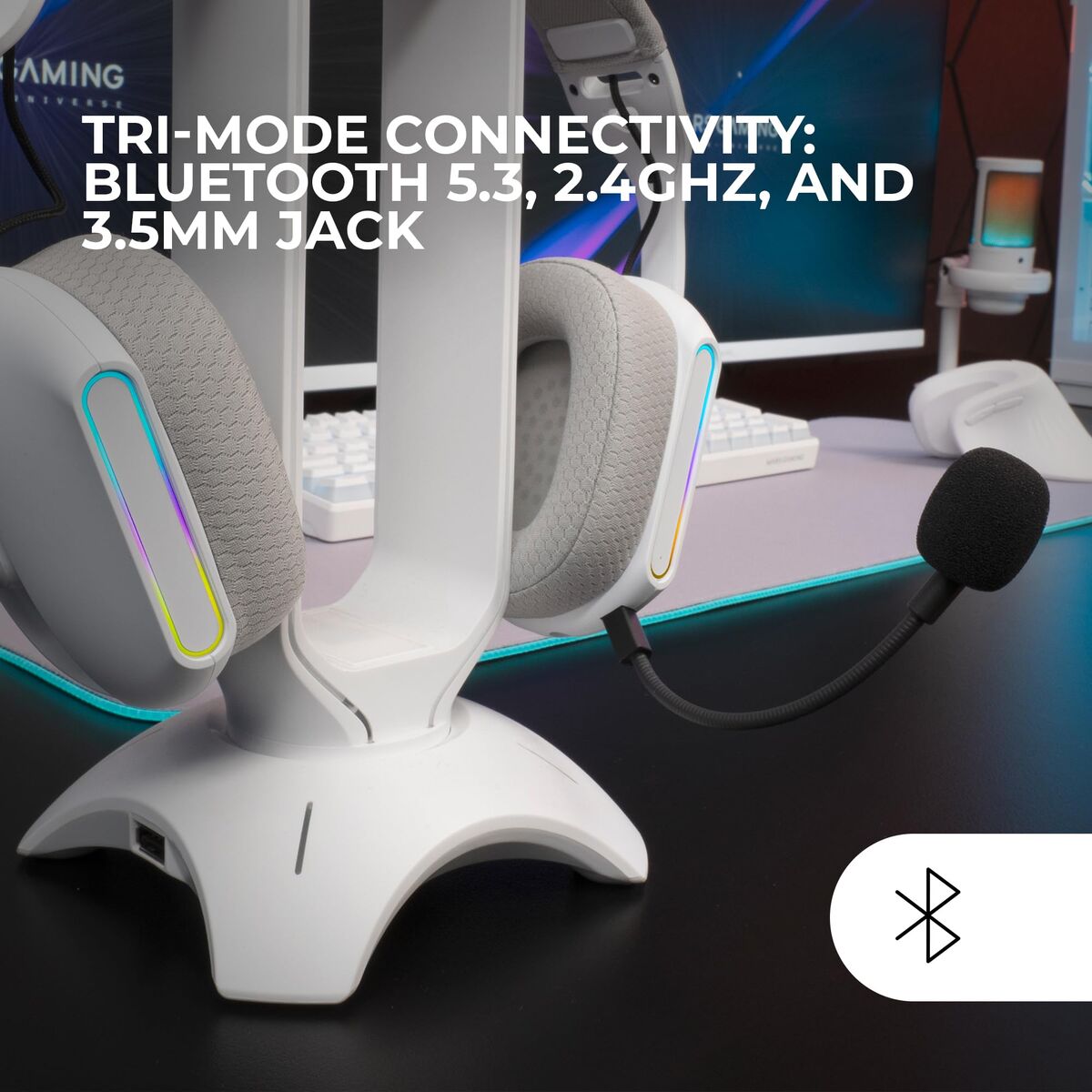 Mars Gaming Headphones Mars Gaming Mhwprow White Multicolour