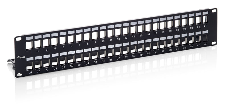 Equip Patchpanel 48x RJ45 CAT.6A 19 1HE Keymone Black