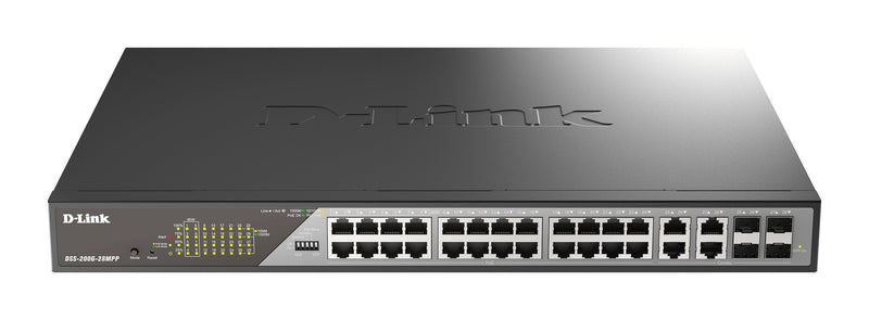 Switch Gestionable D-link DSS-200G-28MP/ And 24X10/100/1000 PoE, 4XCOMBO 1000Mbps Rack 19 30WXPUERTO