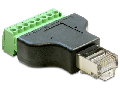 Delock Adapter RJ45 Male Terminalblock 8 Pin 2-TEILIG — image 1