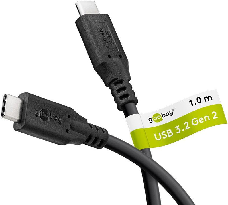 Goobay Cable USB-C USB 3.2, 100W, 10 Gbit S, Power Delivery, 1M, Black
