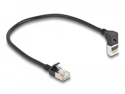 Delock Network Cable RJ45 CAT.6A S/FTP Slim 90° Oben Angular / Gerade 0,25M — image 1