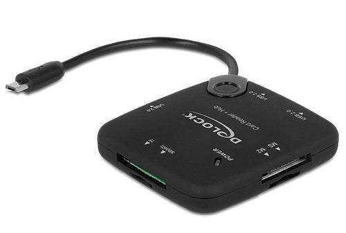 Delock Card Reader External Micro USB Otg + Hub USB 3 Ports — image 1