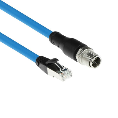 Industrial 1.50 Meters Sensor Cable M12X 8-PIN Male Chassis To RJ45, Superflex Sf UTP Tpe Cable Shielded — image 1