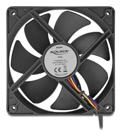 Delock Fan Axial 24V Dc, 120 X 120 X 25MM Black — image 1