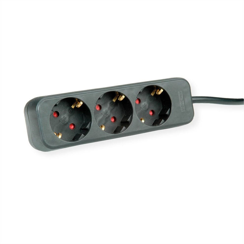 Roline 3-VÍAS Power Strip Plugs Without Switch Black 1,5M