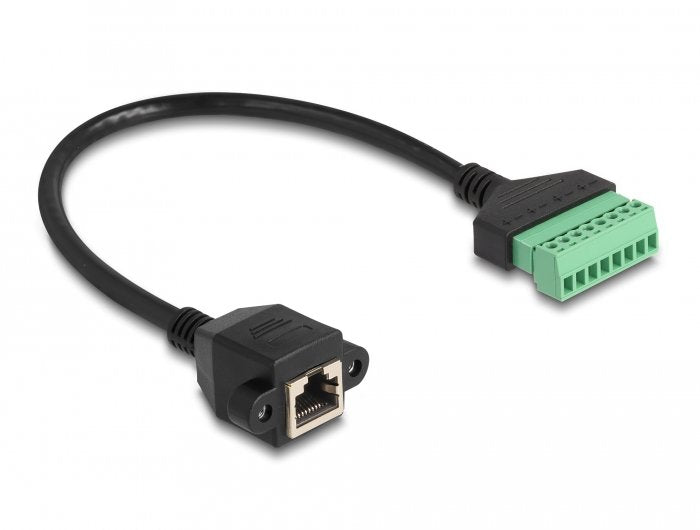 Delock RJ45 Cable CAT.6 Connector Female a Terminalblock Adapter Assembly 30CM 2-PIEZAS