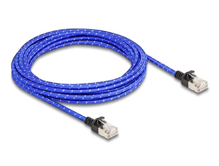 Delock 80380 RJ45 Network Cable Trenzado CAT.6A U/FTP Slim 5M Blue