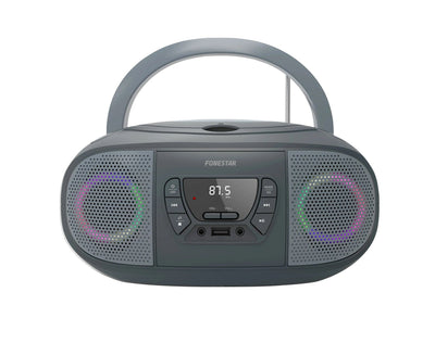 Fonestar Radio Cd Boom-go-g Grey 4W Rms Bluetooth Fm USB/MP3 Aux In Output Headphones Efectos Luminosos — image 1