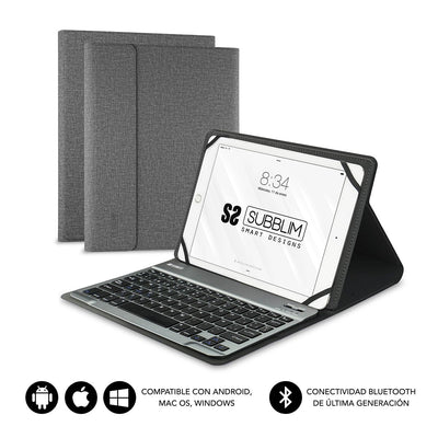 Subblim Case With Keyboard Keytab Pro Bluetooth Grey Tablet 10.1'/25.65CM Battery 420MAH Compatible Windows/An — image 1