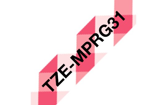 Brother TZE-MPRG31 Black Sobre Red Guinga Roll (1 2CM X 4M) 1 Cinta(s) Type Laminated Brother PT-H110 P-touch