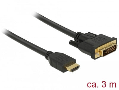 Delock HDMI Cable -a Male DVI 24 + 1 Male 3,0M — image 1