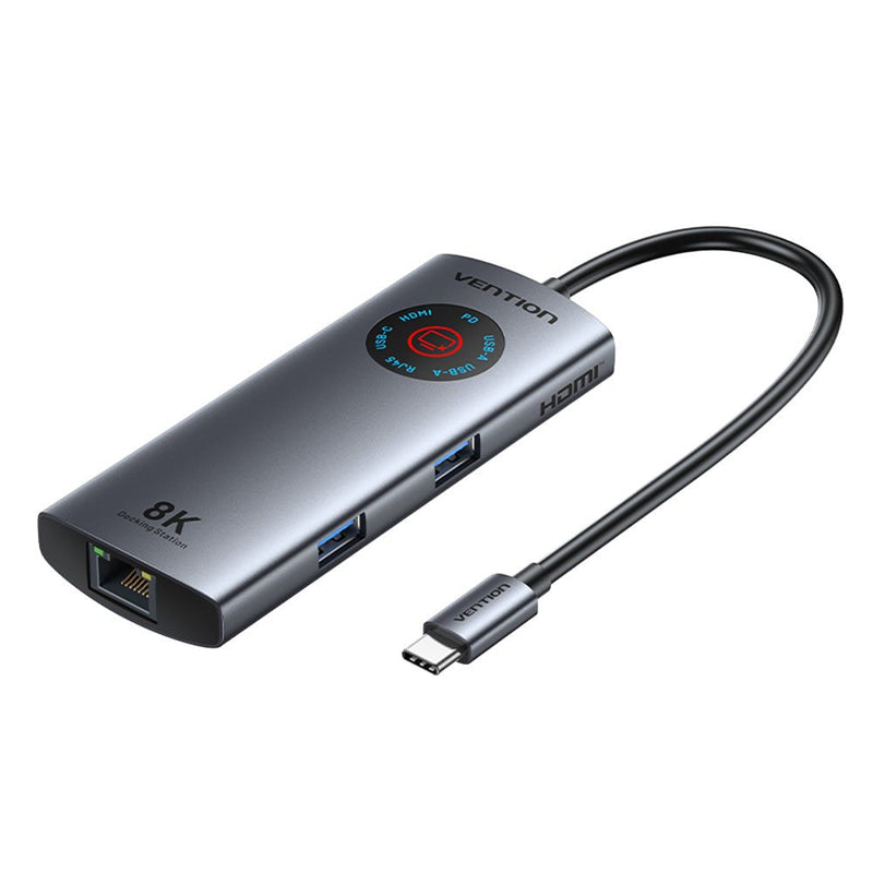 Vention Docking USB Type-c Tqzhb RJ45 2x USB 1x USB Type-c 1x HDMI 1x USB Type-c Pd Grey