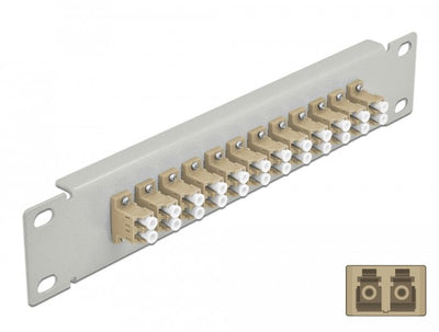Delock 10 Panel Connection Fo 12 Ports Lc Duplex Beige 1 U Grey — image 1