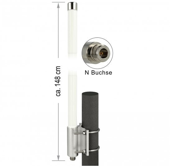 Delock Antenna Lora Sdr 868MHZ Female 8DBI 1474MM Omni Starr White Outdoor