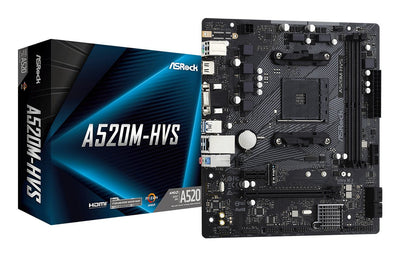 Asrock Motherboard A520M-HVS AM4 2 DDR4 4XSATA3 Ultra M.2 6x USB Ports VGA/HDMI — image 1