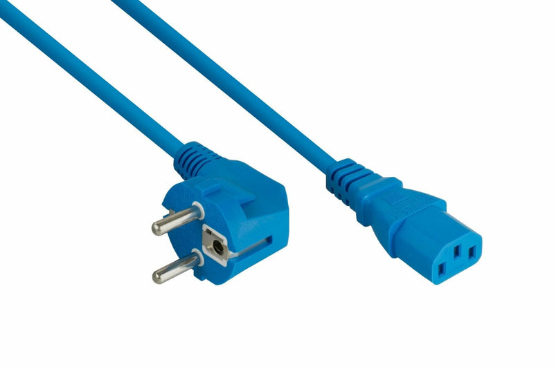 Kabelmeister Contact Protección-st. (90° Angulado.) An C13 Blue 10M