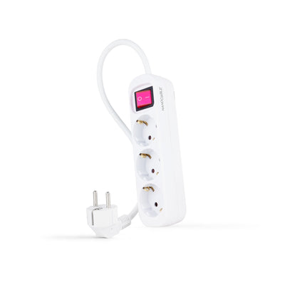 Nanocable Power Strip 3 Sockets Switch 1.4M - White — image 1