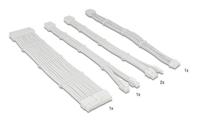 Delock PSU Cable Extensión Set 30CM 5-TEILIG Sleeved With Kabelkämmen — image 1
