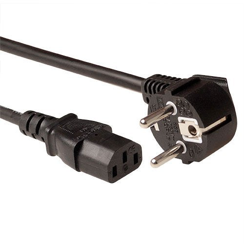 Powercord Lszh Mains Connector Schuko Cee 7 Male (angled) - C13 IEC 60320 Black 5M