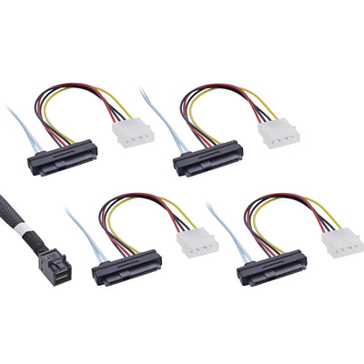 Inline Cable Mini Sas HD SFF-8643A 4X SFF-8482 + Power 0,5M — image 1