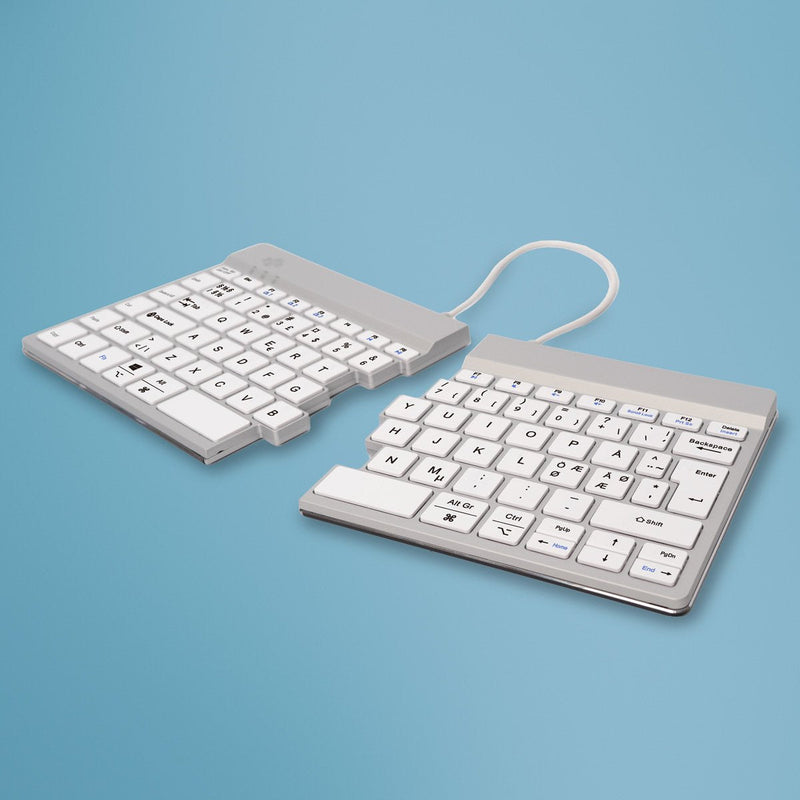 R-go Split Break Keyboard, QWERTY (pt), Bluetooth, White