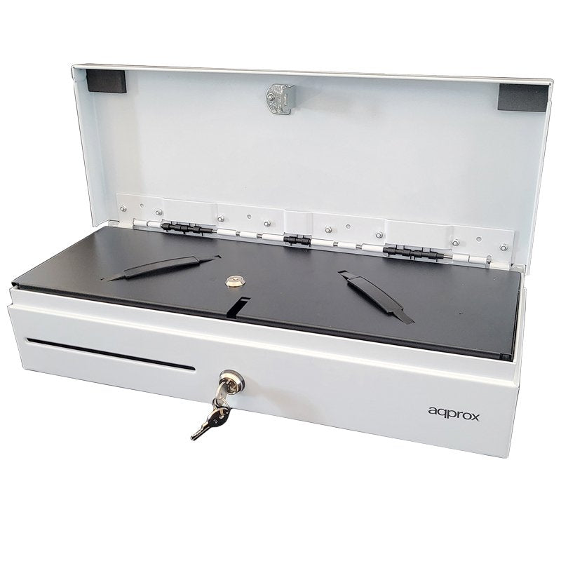 Approx Cash Drawer Electrico Compacto - 14 Compartimentos - Opening Manual And Automatica - Connection RJ11 -