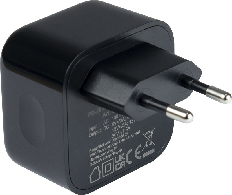 Inter-tech Pd-charger USB C, PSU PD-2036, Pd 36W, Black