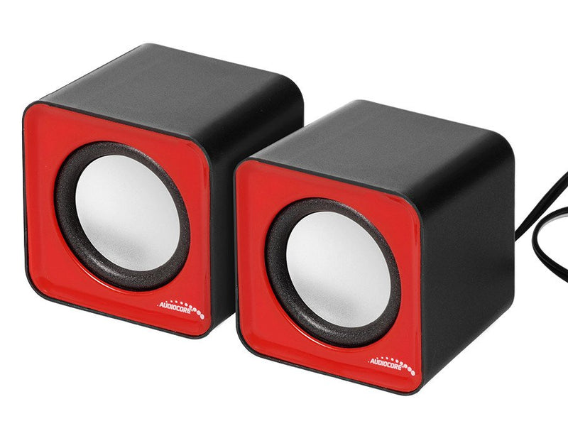 Audiocore Speakers 6W USB Cube Red AC870R