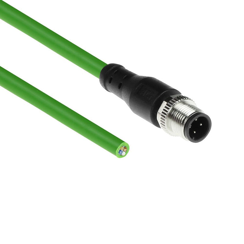 Industrial 5.00 Meters Sensor Cable M12D 4-PIN Male To Open End, Superflex Xtreme Tpe Cable Shielded
