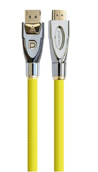 Cable Connection DisplayPort 1.2 An HDMI 2.0, 4K2K Uhd, 24K Chapado Oro Contactos, Ofc, Mesh Nailon Yellow 1M,