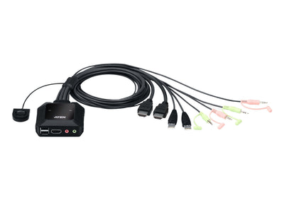 Aten CS22H Kvm-switch 2 Ports HDMI 4K, Usb, Audio, Cables Integrados — image 1