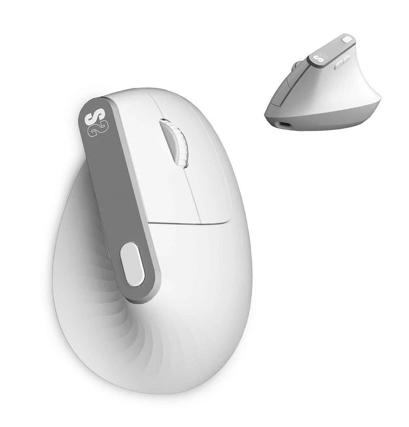 Subblim Mouse Optico Dual Nature Vertical Ergo Dual Battery White Up To 4000DPI/ Connection Dual/ RF, Bluetoot