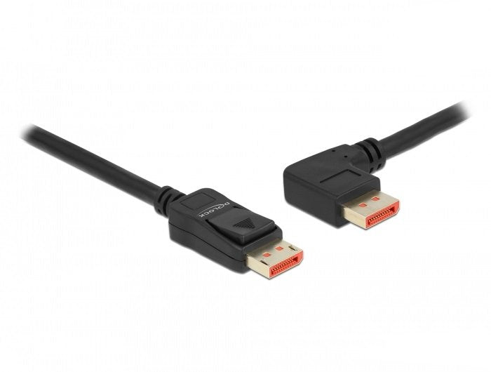 Delock Cable DisplayPort Male Recto a Male 90° Izquierda Angular 8K 60 HZ 1M