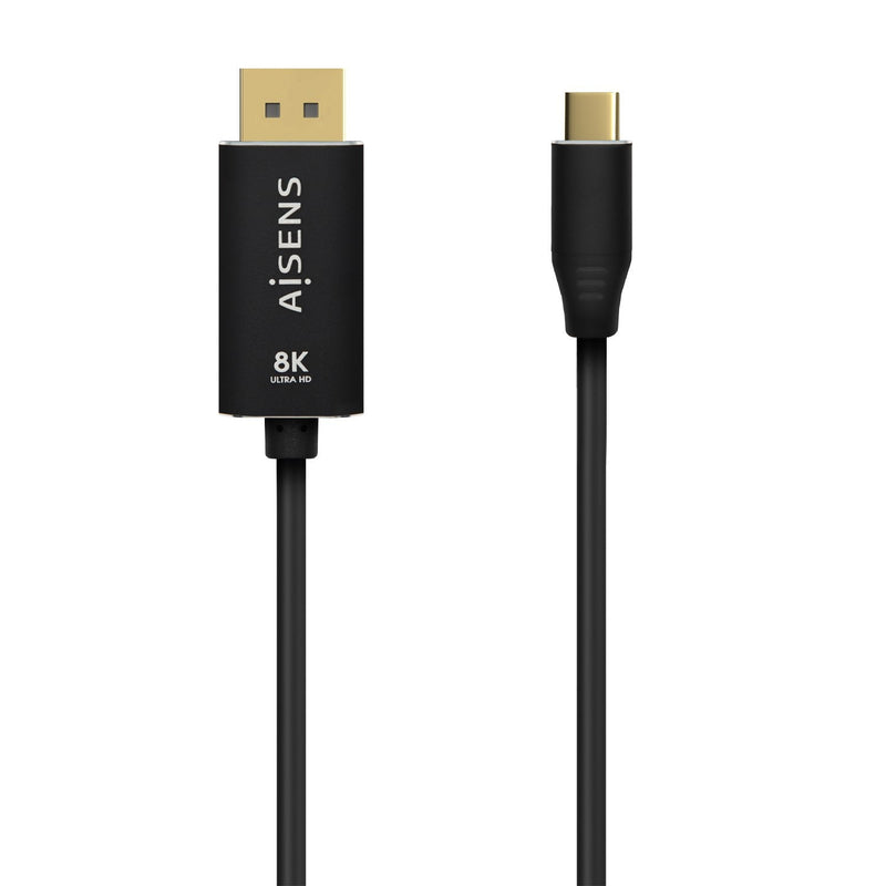 Aisens Cable Aluminium USB-C a DisplayPort 8K@60HZ - USB-C/M-dp/M - 0.80M - Black
