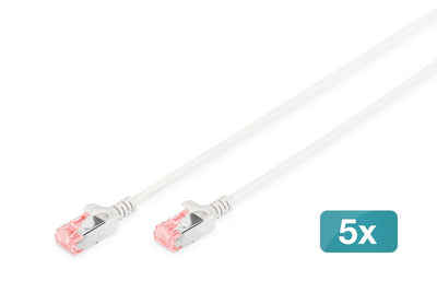 CAT.6 U/FTP Slim Patch CORD5P Cabl Awg 28/7 10M 5 Pieces Grey — image 1