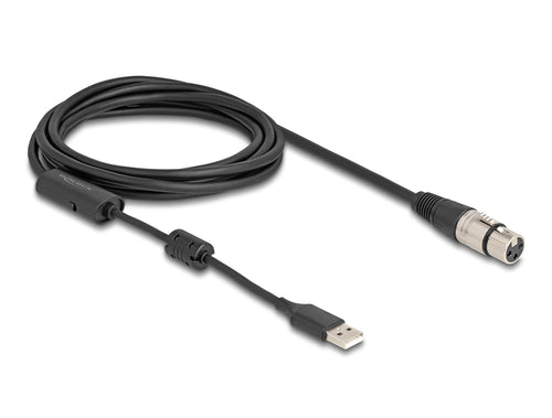Delock 84178 Cable Convertidor Audio High Resolution Xlr 3 Clavijas a USB Tipo-a Analógico a Digital 3M — image 1