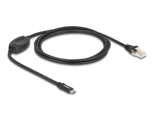Delock Adapter USB 2.0 Type-c™ Connector Male a 1 X Serie RS-232 RJ45 Connector Male 1,8M Black — image 1